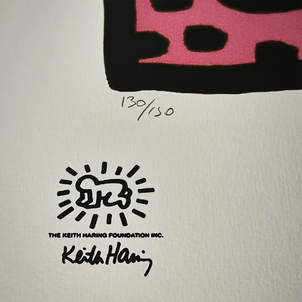 1990s Keith Haring Limited Edition Lithograph Numbered in Pencil.