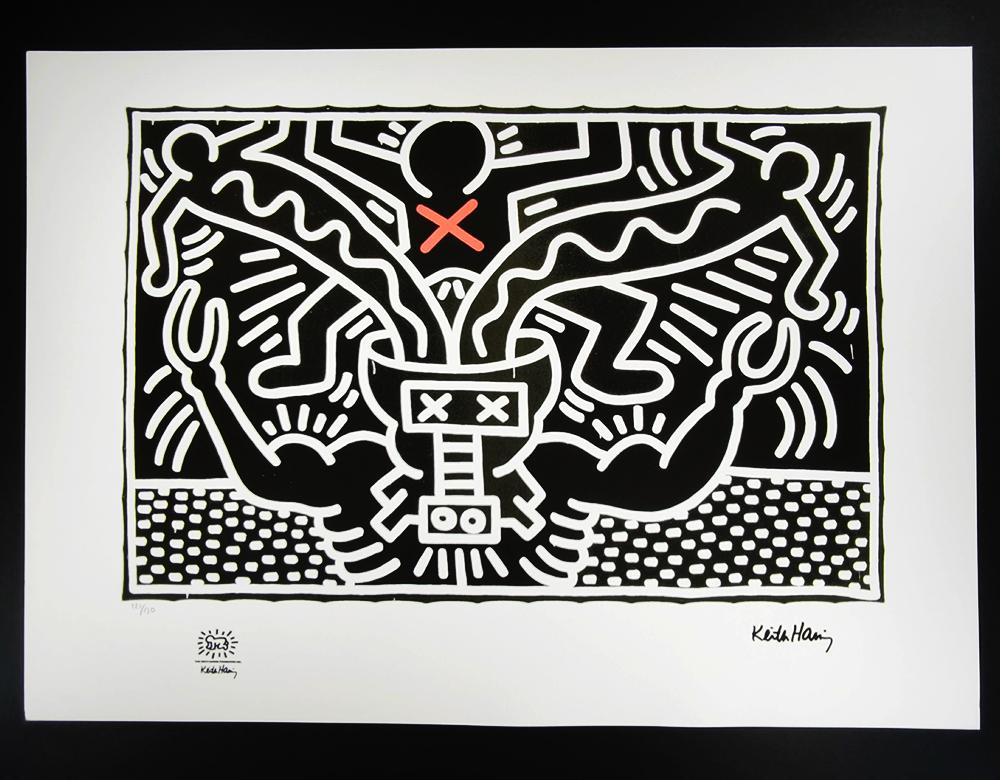 1990s Keith Haring Limited Edition Lithograph Numbered in Pencil.