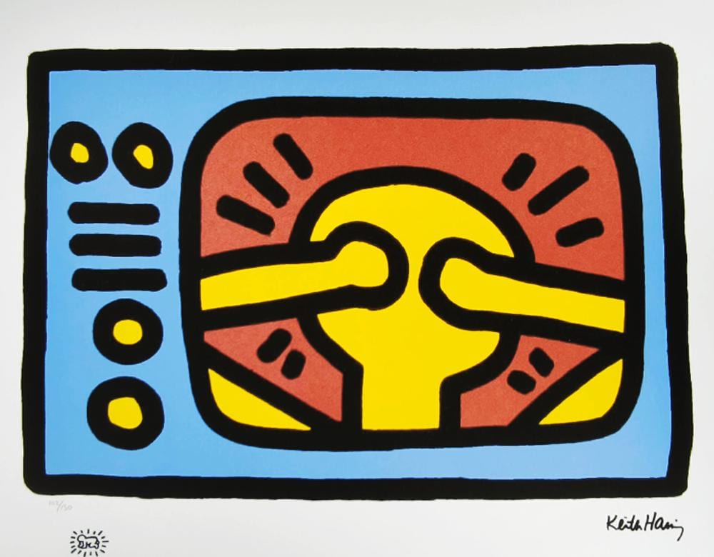 1990s Keith Haring Limited Edition Lithograph Numbered in Pencil.