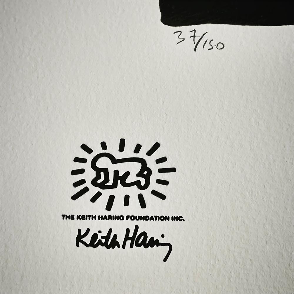 1990s Keith Haring Limited Edition Lithograph Numbered in Pencil.