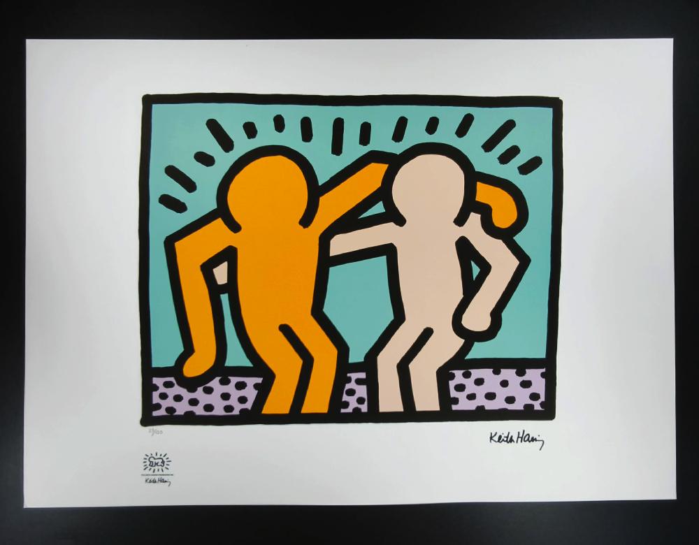 1990s Keith Haring Limited Edition Lithograph Numbered in Pencil.