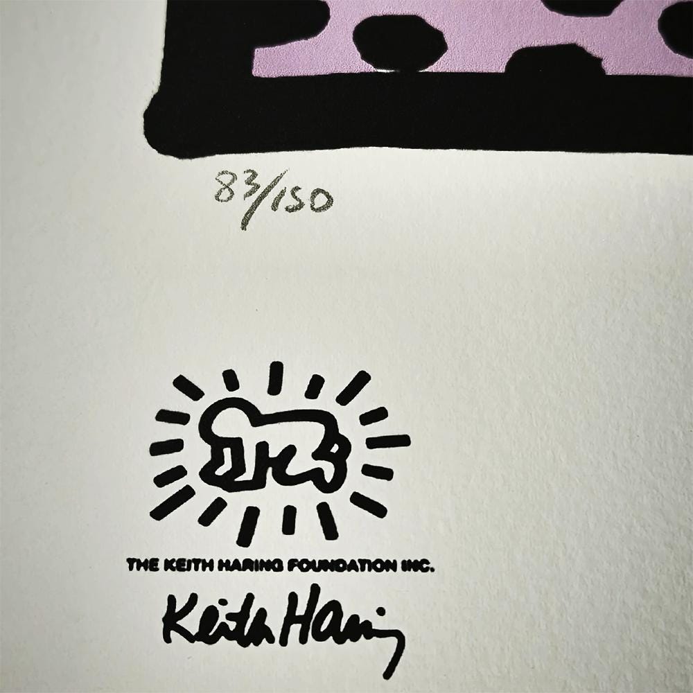1990s Keith Haring Limited Edition Lithograph Numbered in Pencil.