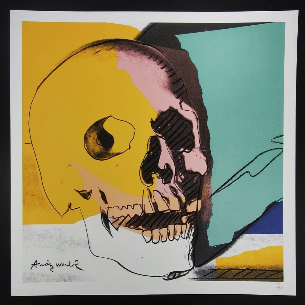1980s Andy Warhol "Skull" Limited Edition Lithograph by CMOA - 50 x 50 cm