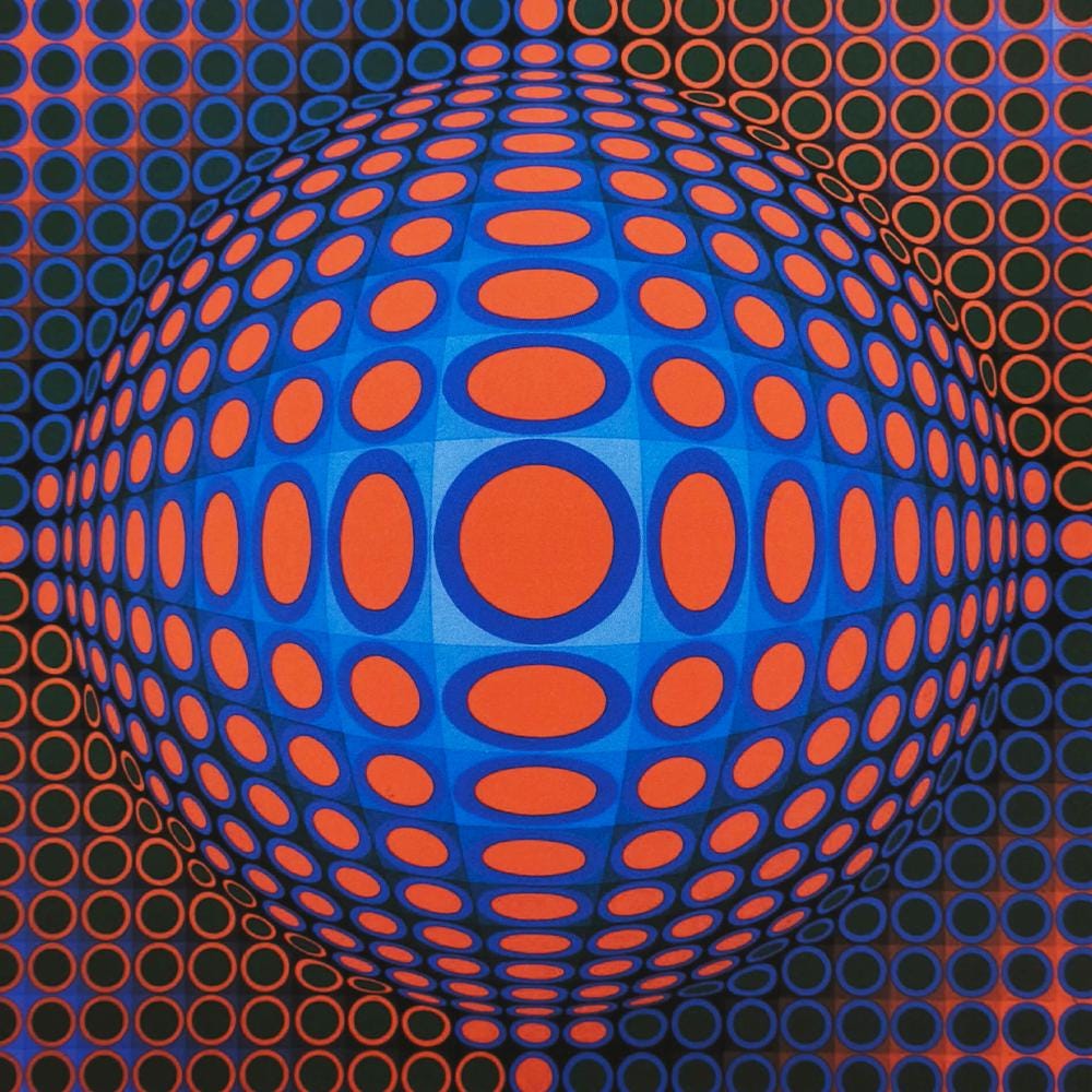 1970s Victor Vasarely Limited numbered Edition Lithograph.