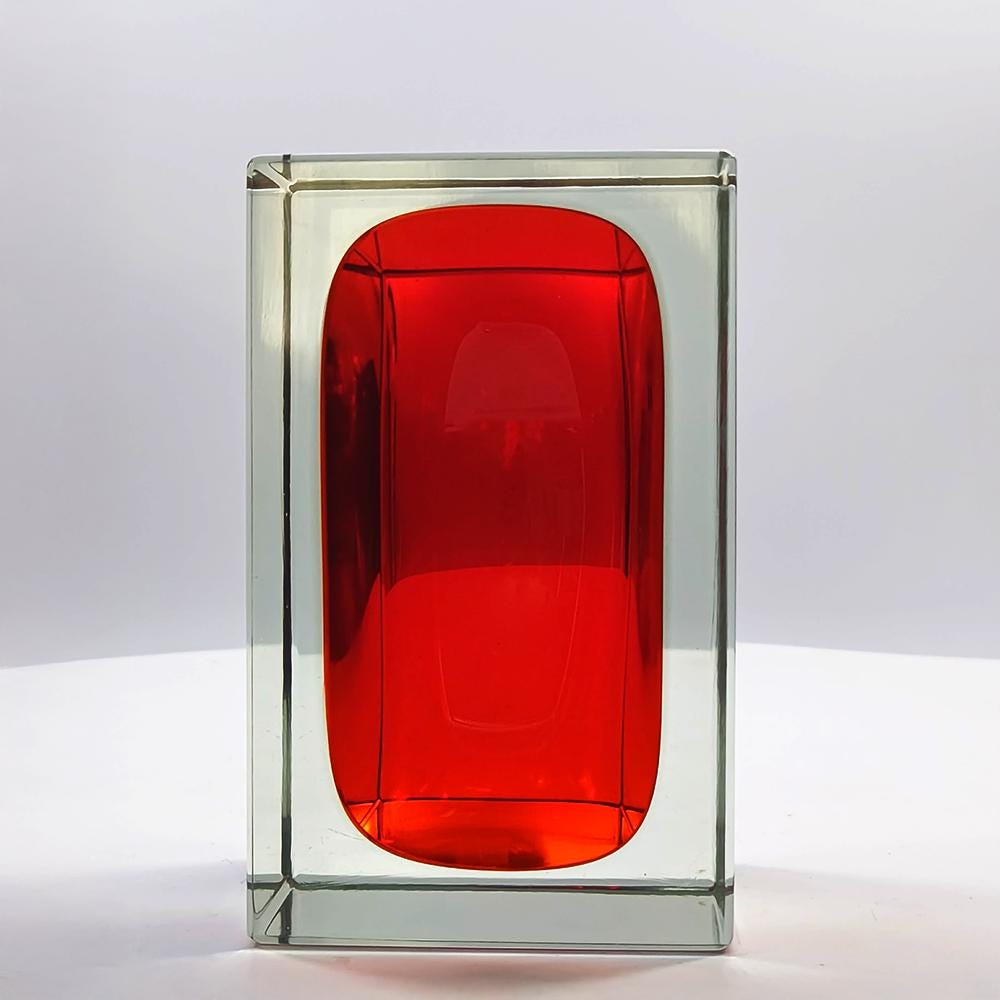 1960s Rectangular Ashtray or Catch-all in Murano Glass by Flavio Poli for Seguso.