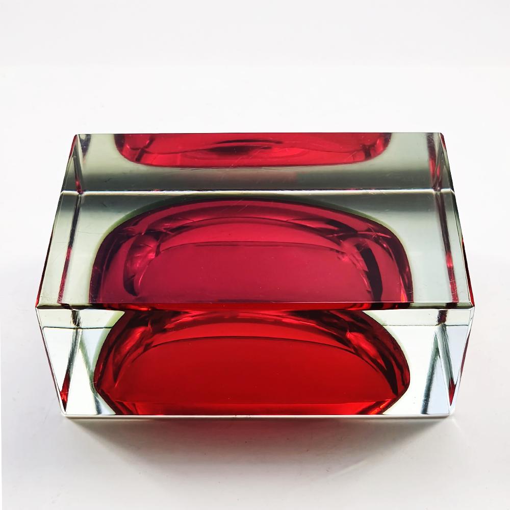 1960s Rectangular Ashtray or Catch-all in Murano Glass by Flavio Poli for Seguso.