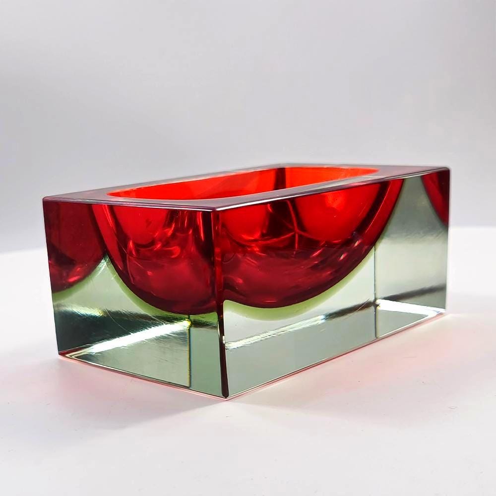 1960s Rectangular Ashtray or Catch-all in Murano Glass by Flavio Poli for Seguso.