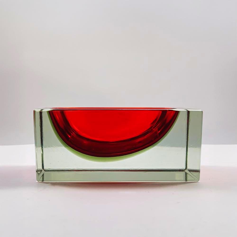 1960s Rectangular Ashtray or Catch-all in Murano Glass by Flavio Poli for Seguso.