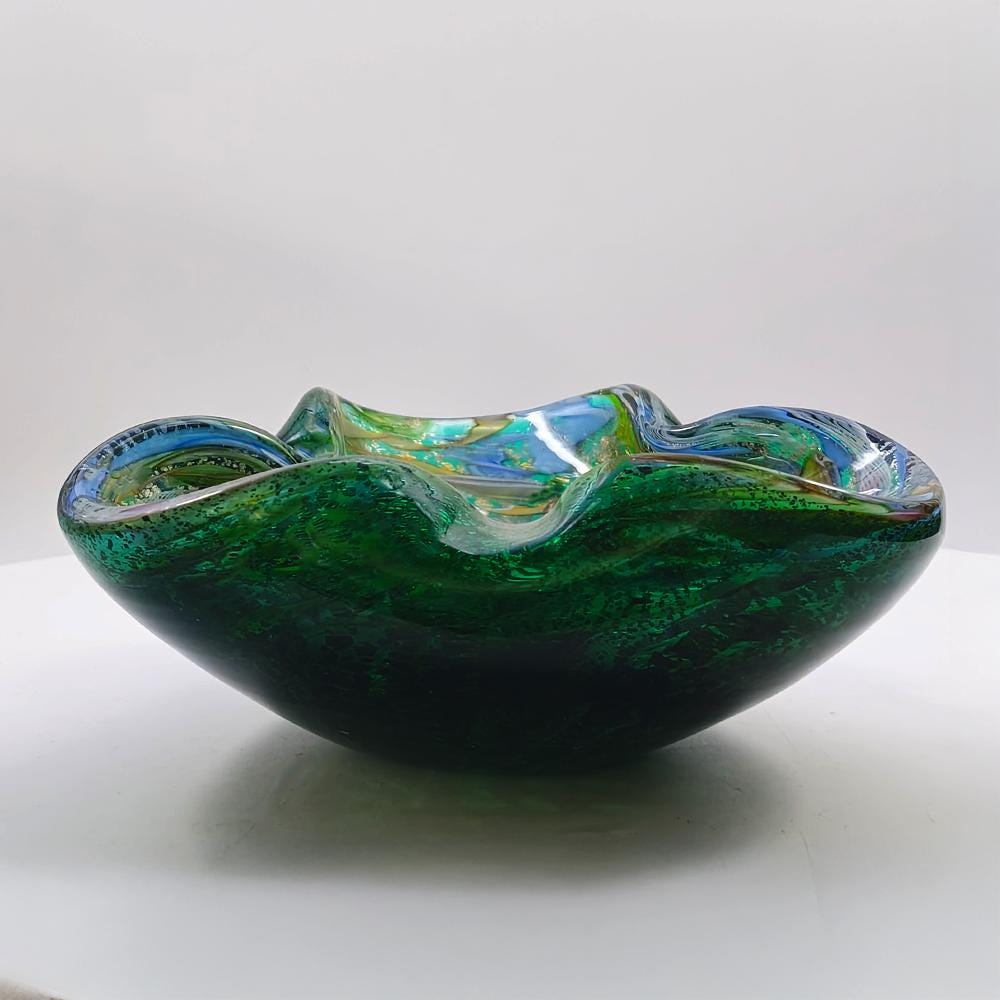 1950s Big Ashtray in Murano Glass by Dino Martens - Tutti Frutti. Made in Italy. 17 cm. / 6.69 inches
