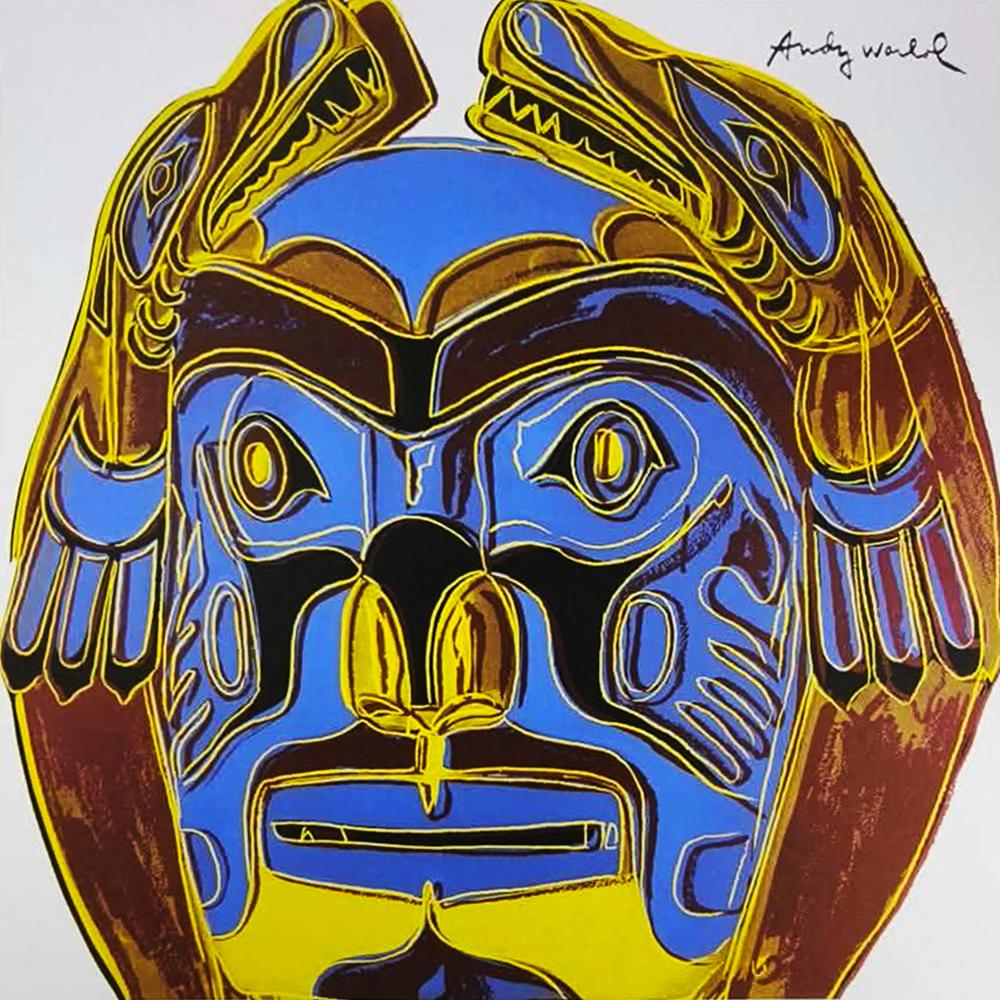 1980s Andy Warhol "Northwest Coast Mask" Limited Edition Lithograph.