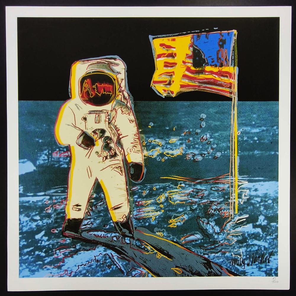 1980s Andy Warhol "The Moon" Limited Edition Lithograph by CMOA - 50 x 50 cm