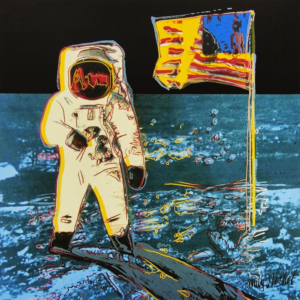 1980s Andy Warhol "The Moon" Limited Edition Lithograph by CMOA - 50 x 50 cm