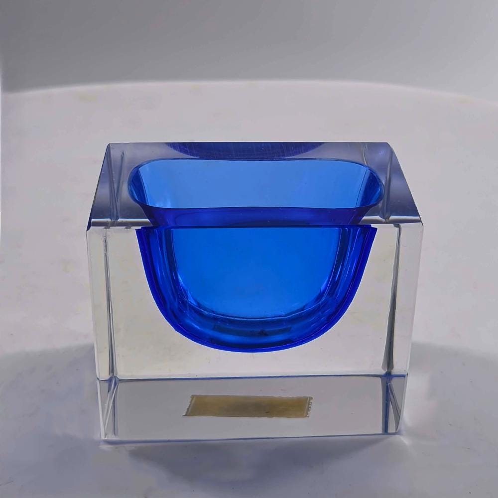 1960s Little Size Rectangular Ashtray in Murano Glass by Flavio Poli for Seguso.
