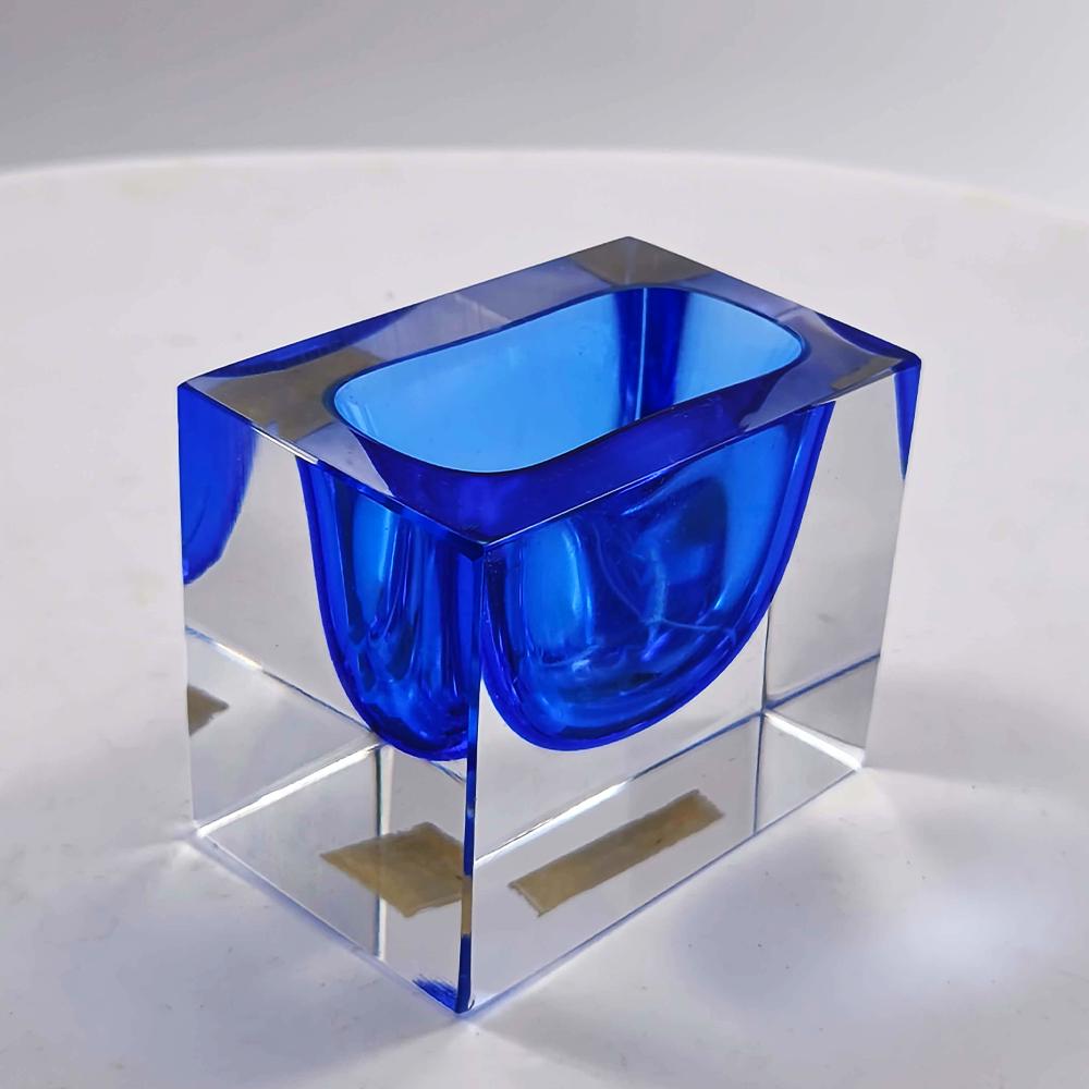 1960s Little Size Rectangular Ashtray in Murano Glass by Flavio Poli for Seguso.