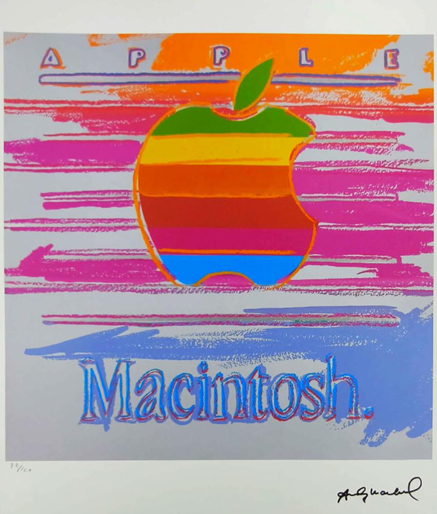 1980S Andy Warhol "Apple - Macintosh" Classic Limited Edition Lithograph by Leo Castelli.