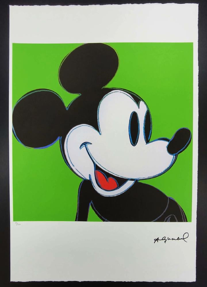 1980s Andy Warhol "Mickey Mouse" Green Limited Edition Lithograph.