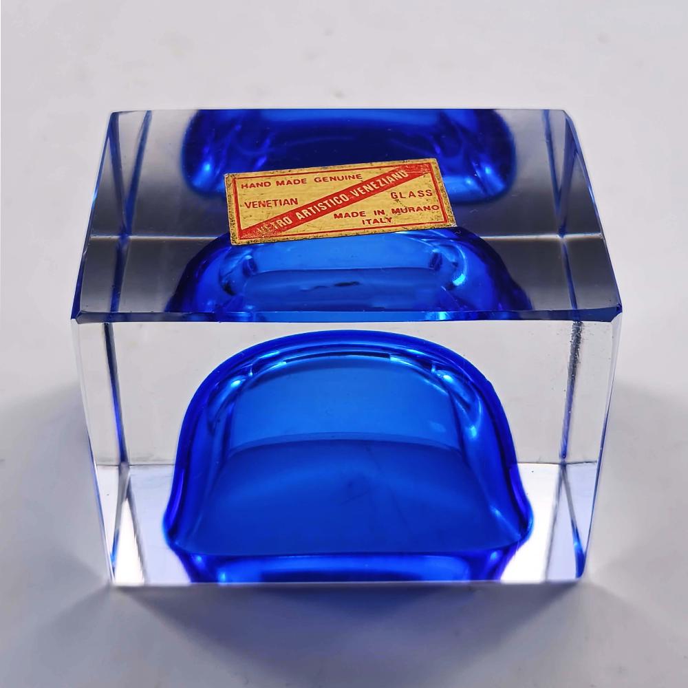 1960s Little Size Rectangular Ashtray in Murano Glass by Flavio Poli for Seguso.