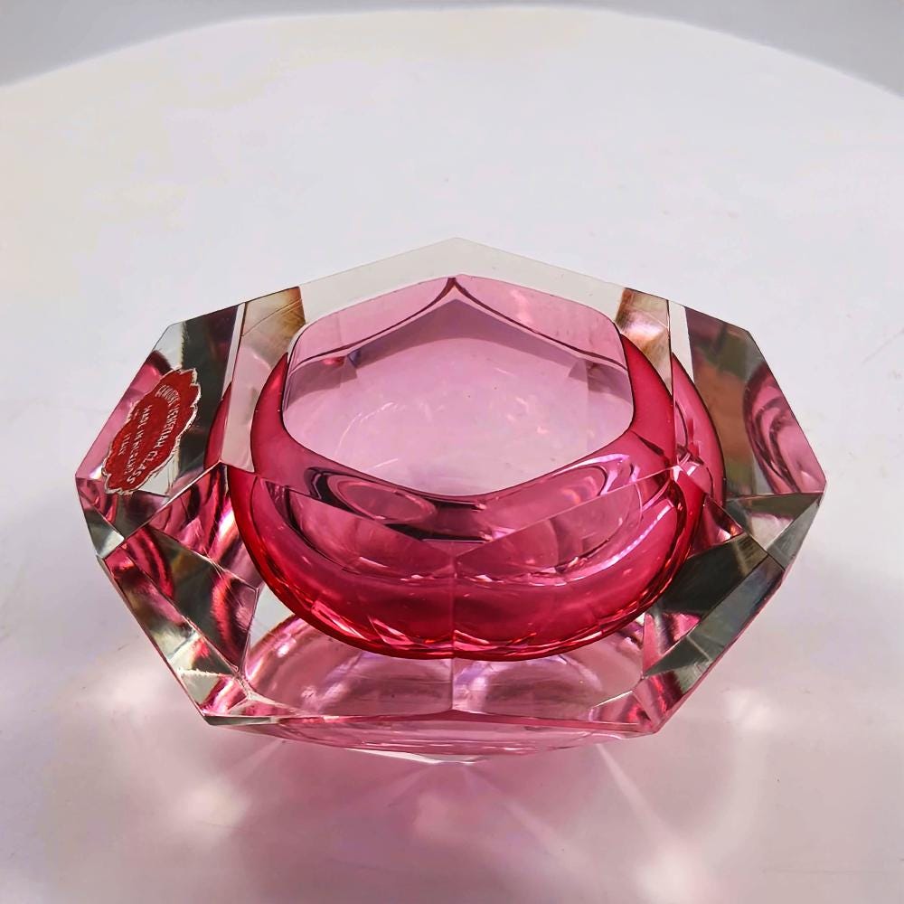 1960s Pink Ashtray in Murano Glass bu Flavio Poli for Seguso.