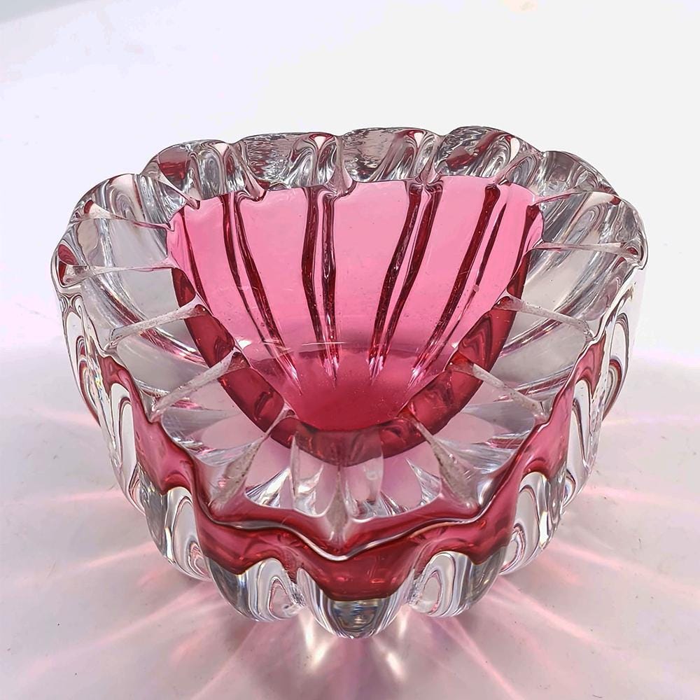 1960s Pink Ashtray in Murano Glass.