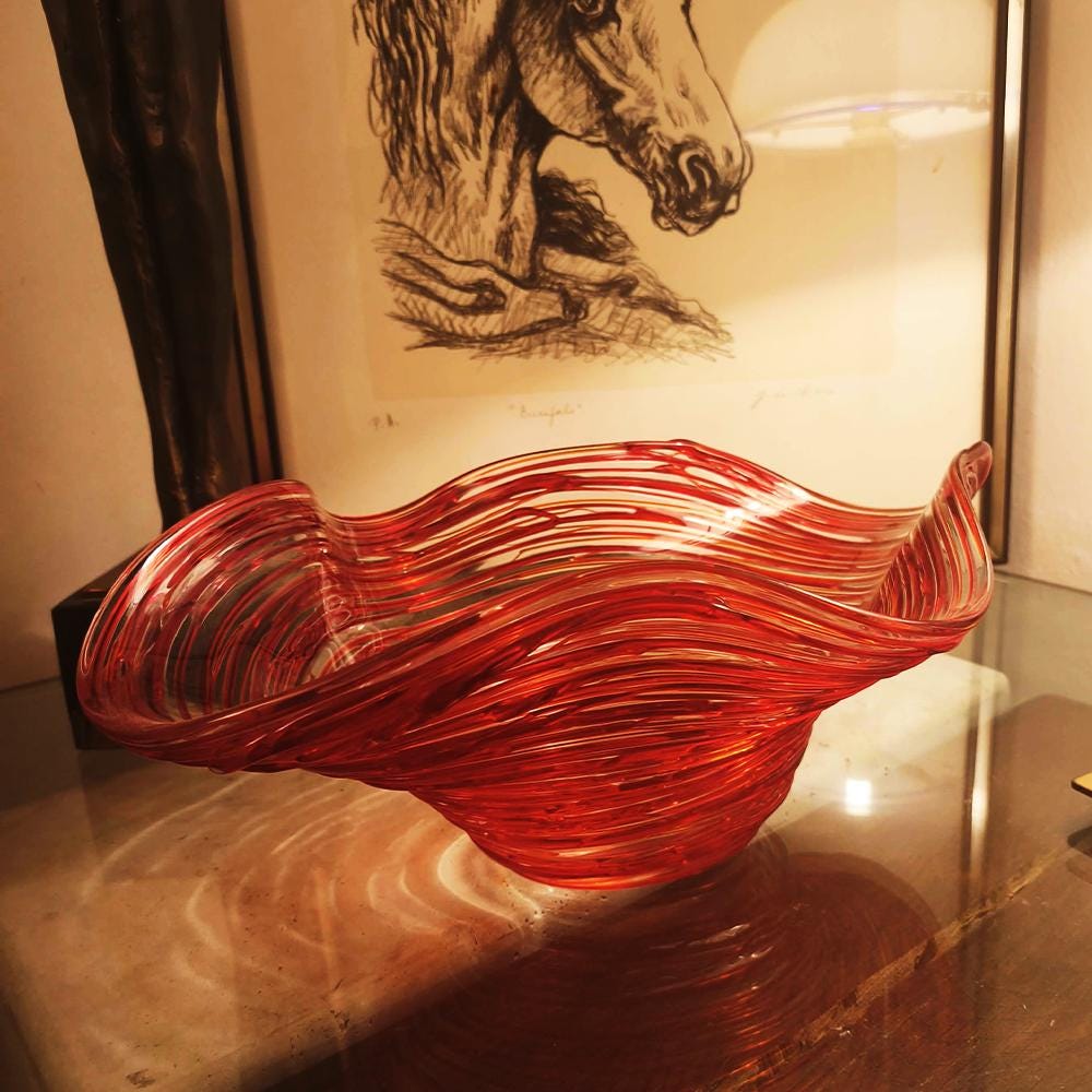 Mid-Century Large Stunning Centerpiece in Murano Glass by Sergio Costantini.