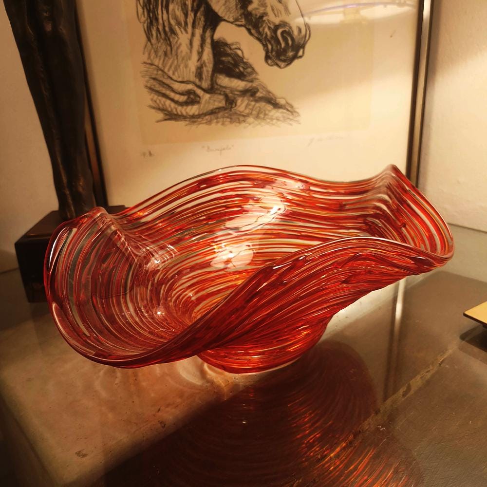 Mid-Century Large Stunning Centerpiece in Murano Glass by Sergio Costantini.