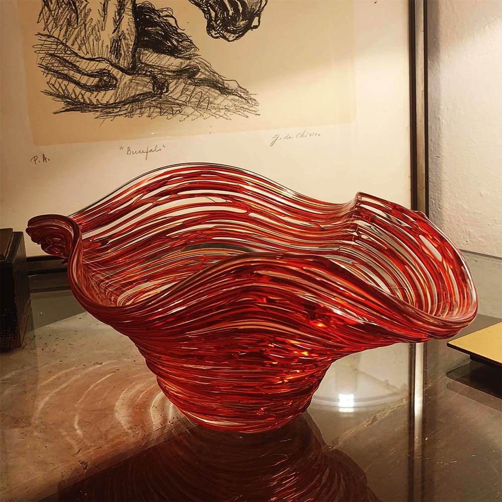 Mid-Century Large Stunning Centerpiece in Murano Glass by Sergio Costantini.
