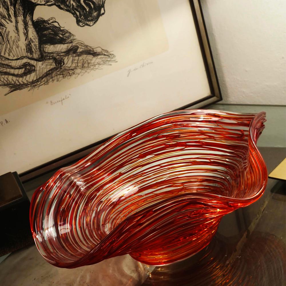 Mid-Century Large Stunning Centerpiece in Murano Glass by Sergio Costantini.