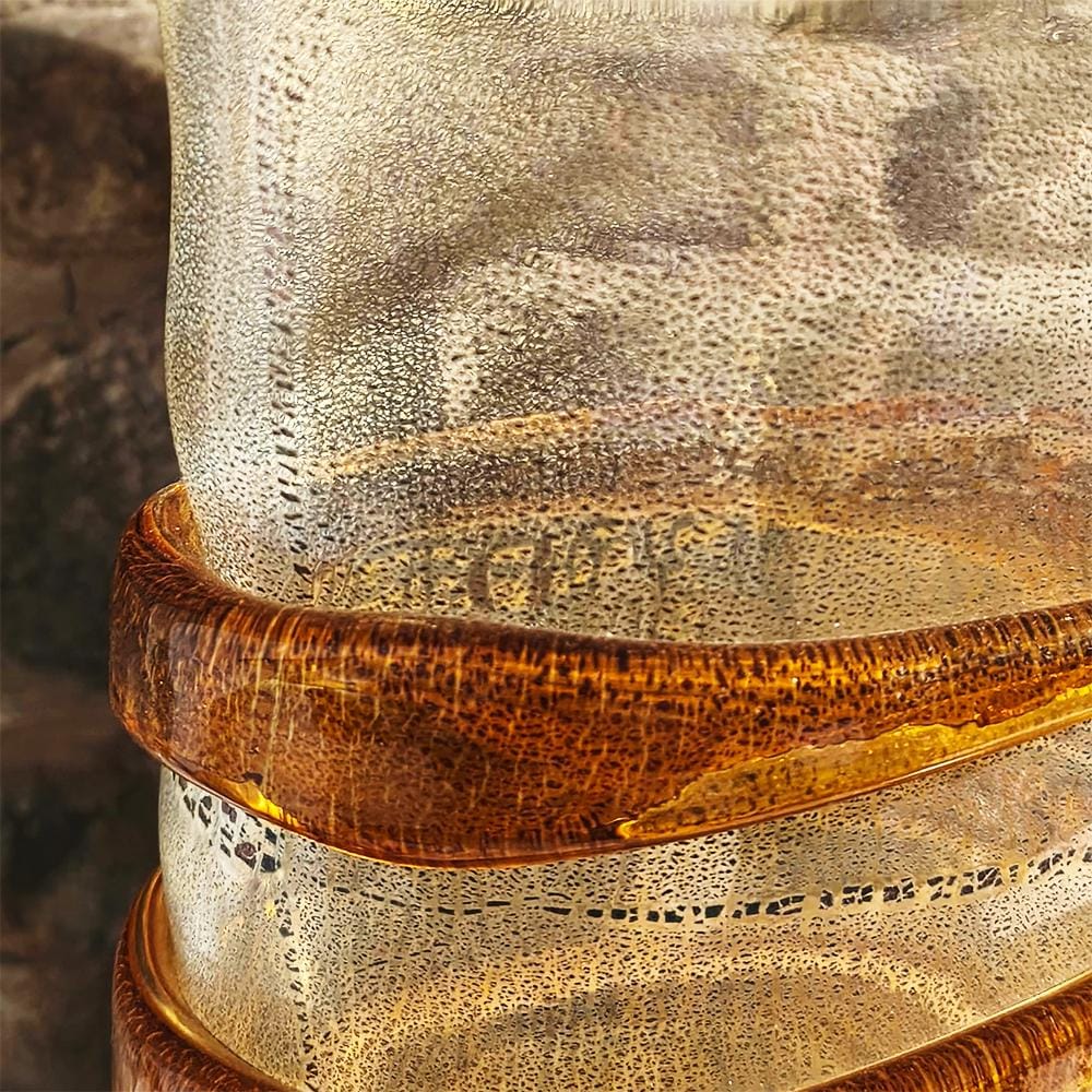 Mid-Century Stunning Vase in hand-worked Murano Glass by Sergio Costantini with Certificate.
