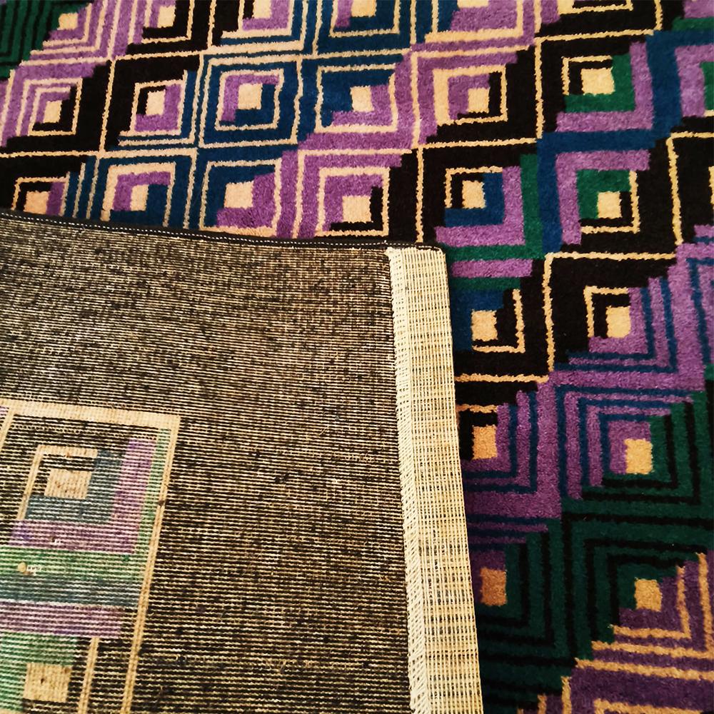 1980S Geometric Rug "Diagonal" by Missoni for T&J Vestor in Pure Wool.
