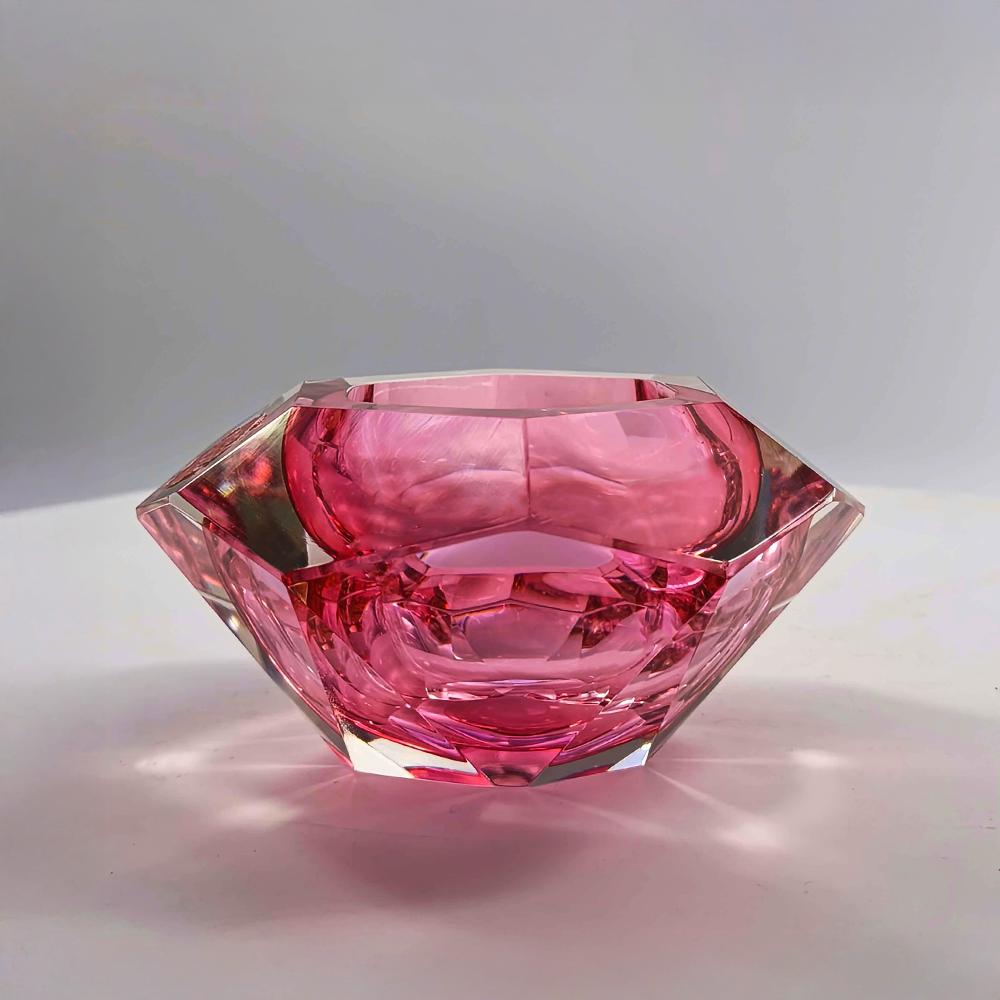 1960s Pink Ashtray in Murano Glass bu Flavio Poli for Seguso.