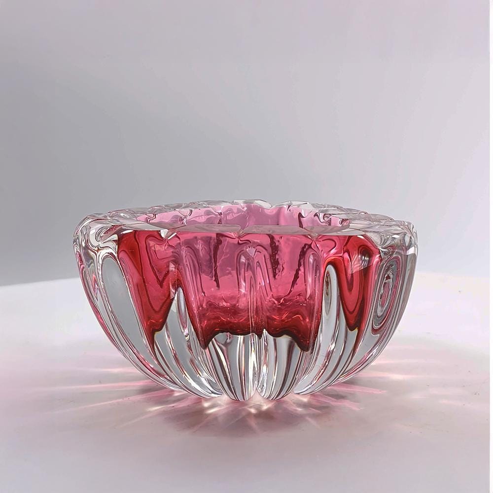 1960s Pink Ashtray in Murano Glass.