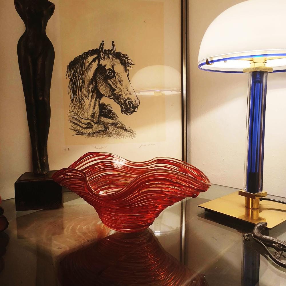 Mid-Century Large Stunning Centerpiece in Murano Glass by Sergio Costantini.
