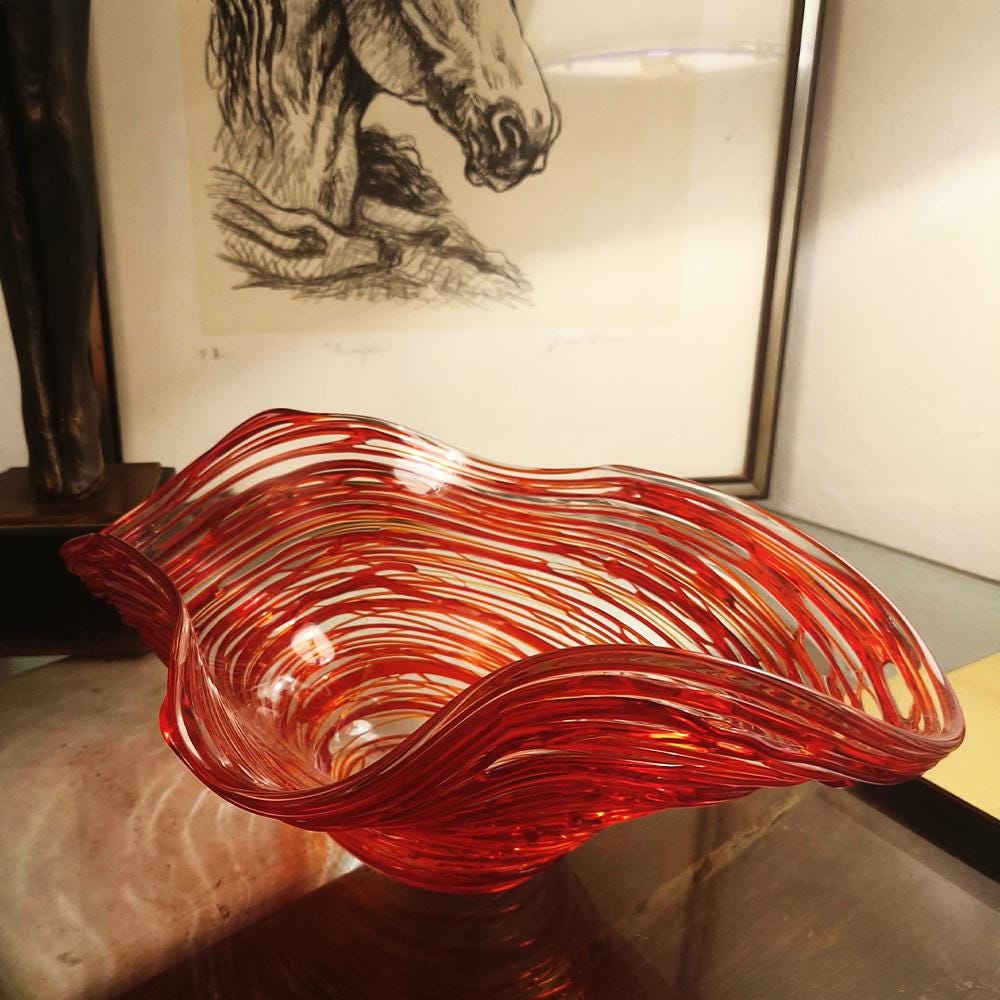 Mid-Century Large Stunning Centerpiece in Murano Glass by Sergio Costantini.