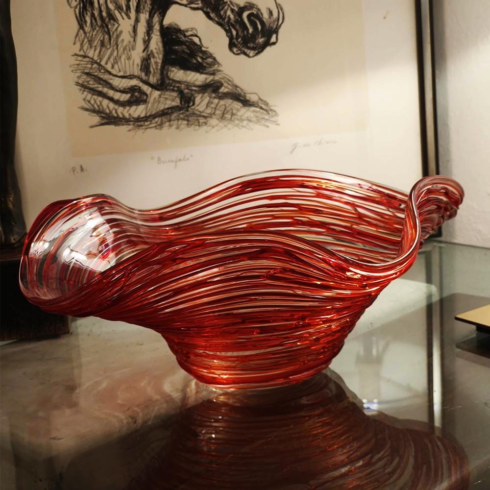 Mid-Century Large Stunning Centerpiece in Murano Glass by Sergio Costantini.