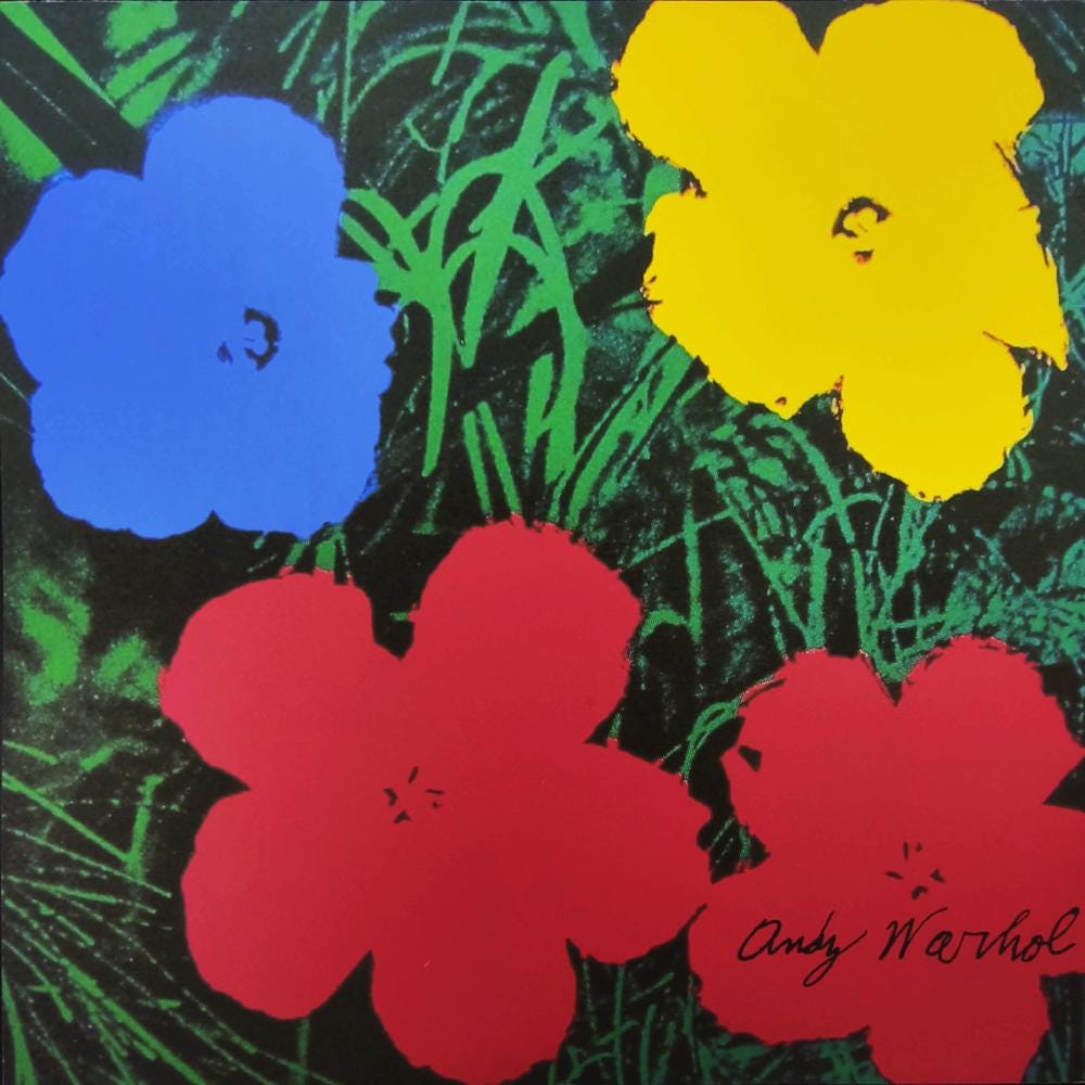 1980s Big Andy Warhol "Flowers" Limited Edition Lithograph.