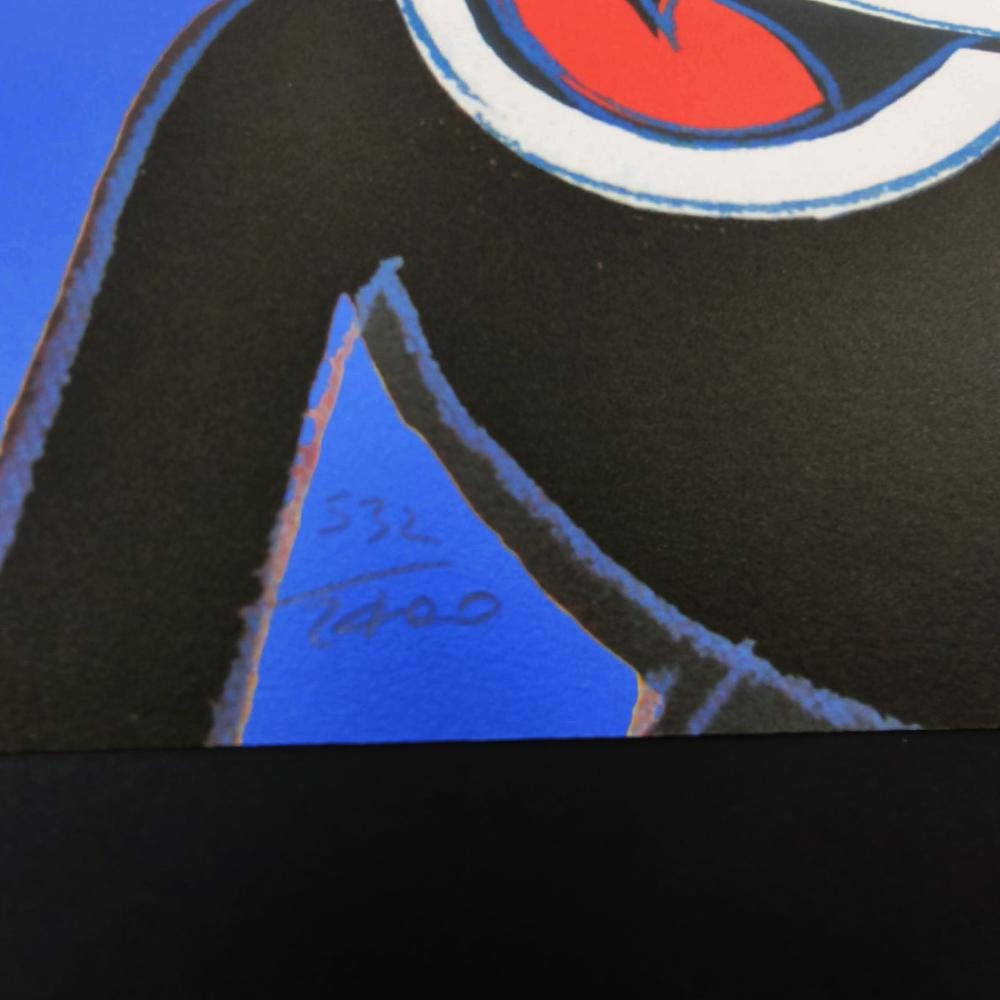 1980s Big Andy Warhol "Mickey Mouse" Blue Limited Edition Lithograph by CMOA.