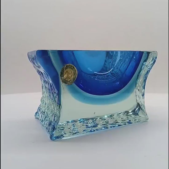 1960s Ashtray or Catch-all in Hand-worked Murano Glass by Flavio Poli for Seguso. Made in Italy