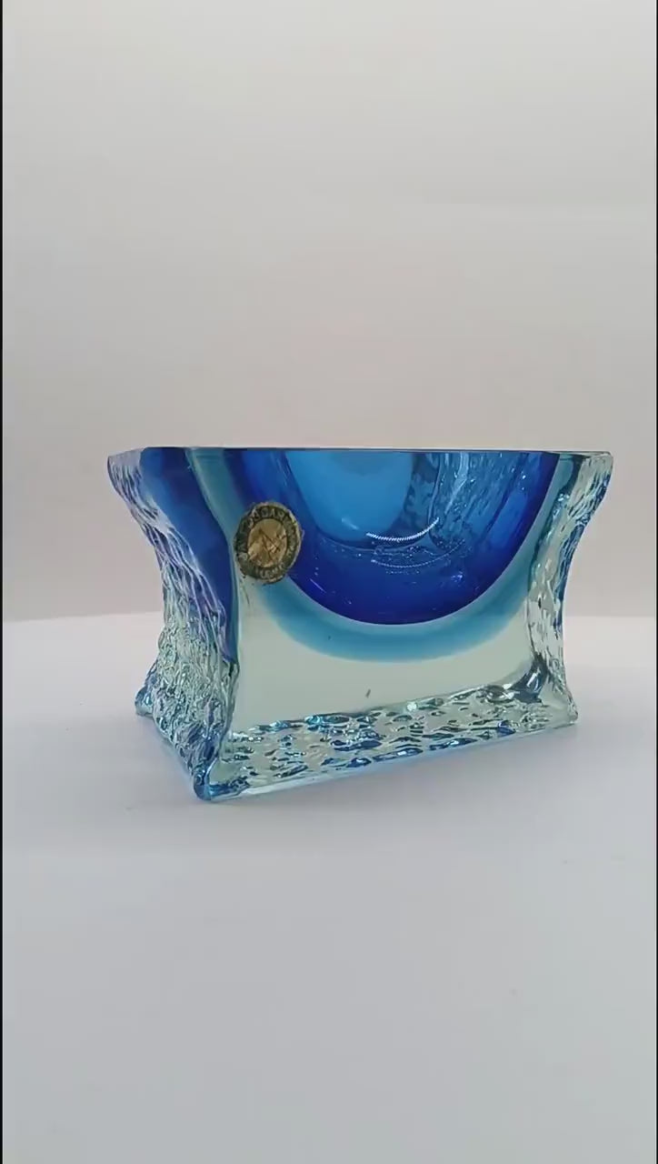 1960s Ashtray or Catch-all in Hand-worked Murano Glass by Flavio Poli for Seguso. Made in Italy