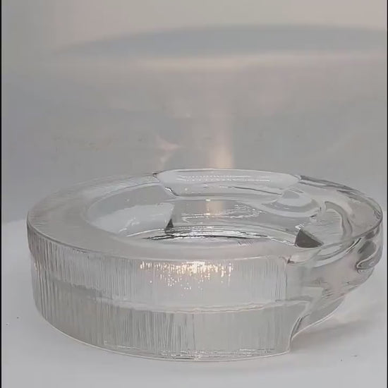 1970s Big  Ashtray by Fabio Frontini for Arnolfo di Cambio in Lead Crystal, Azteca Collection. 20 cm. / 7.87 inches.