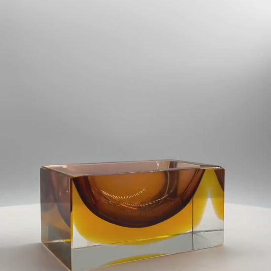 1960s Rectangular Ashtray or Catch-all in Murano Glass by Flavio Poli for Seguso.