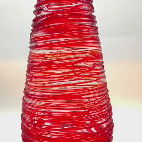 Mid-Century Stunning Vase in hand-worked Murano Glass by Sergio Costantini signed on the bottom. Made in Murano, Italy