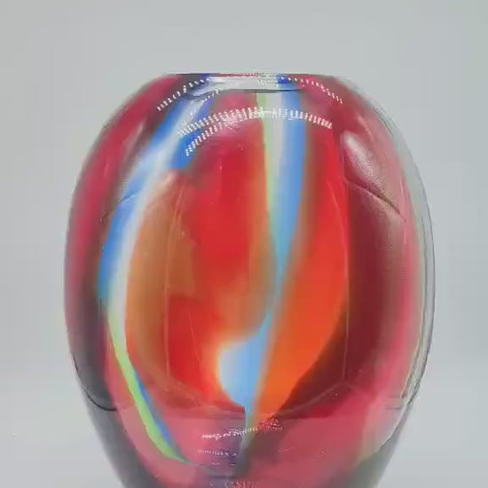 1970s Stunning Vase in Murano Glass. Made in Italy.
