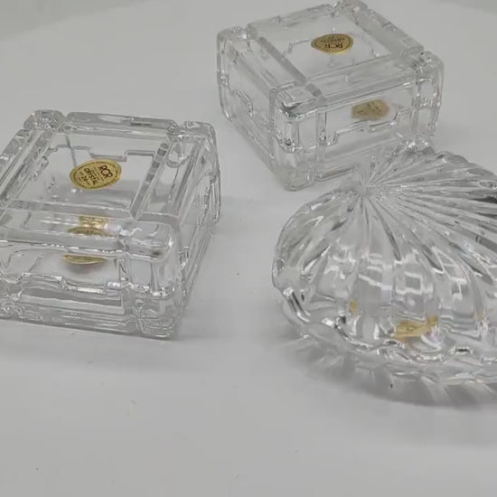 Vintage Set of Crystal jewelery Boxes by RCR - Set of Three - Italy 1970s.