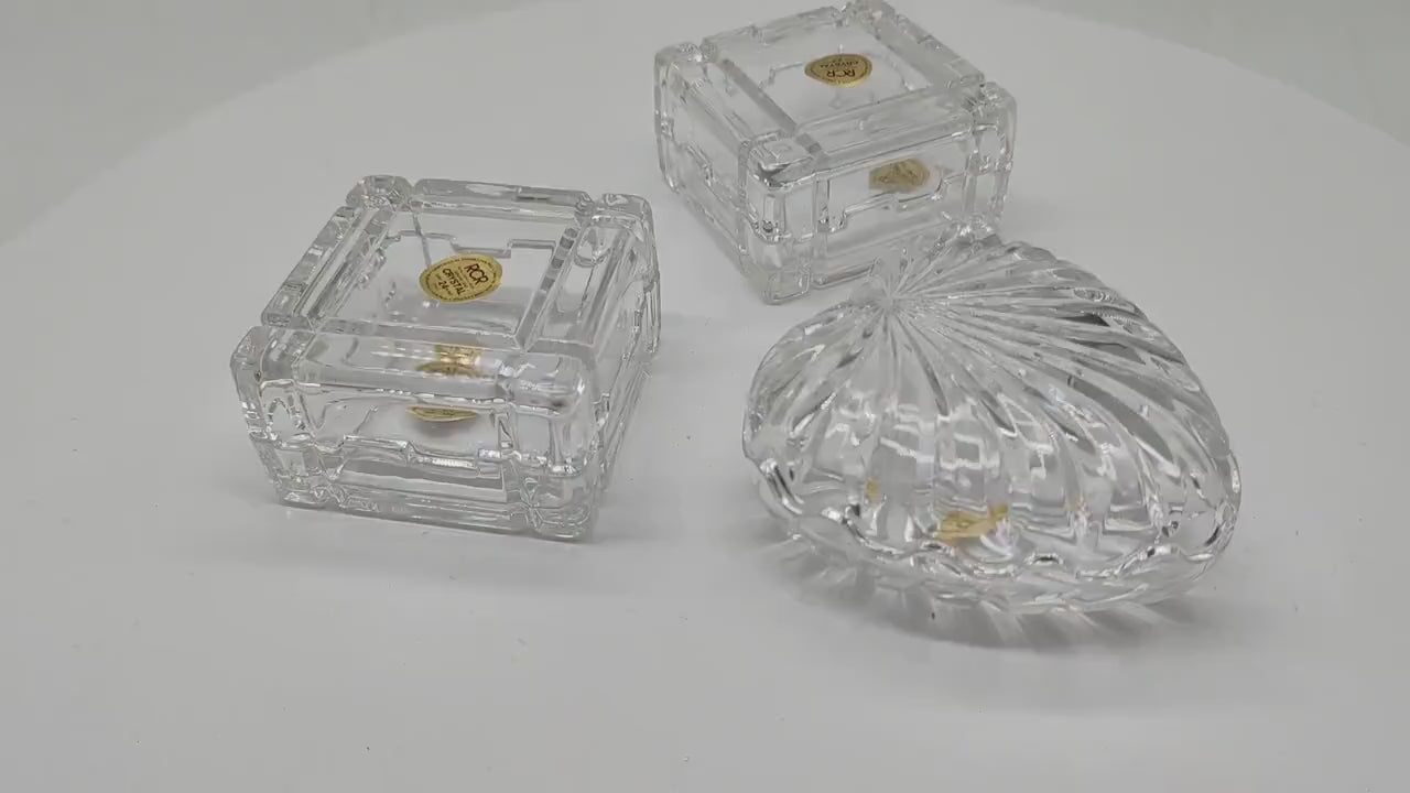 Vintage Set of Crystal jewelery Boxes by RCR - Set of Three - Italy 1970s.