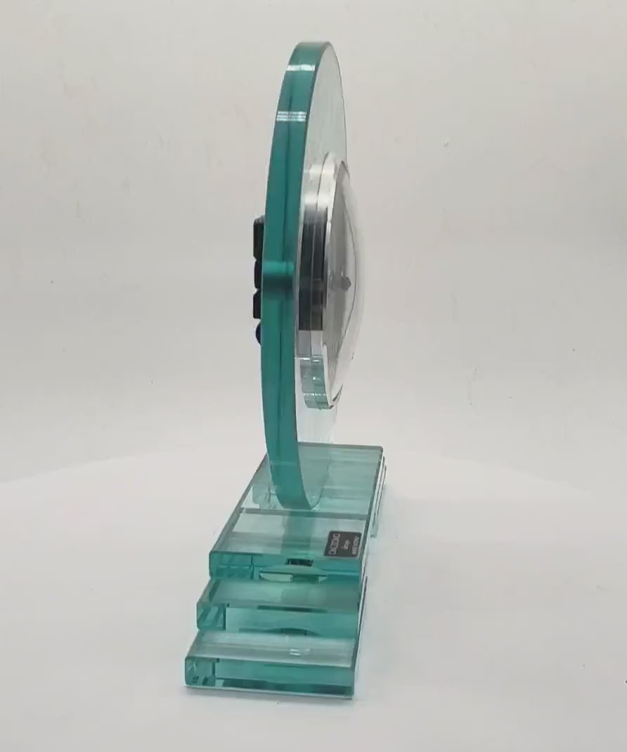Vintage Crystal Table Clock by Omodomo - 1970s