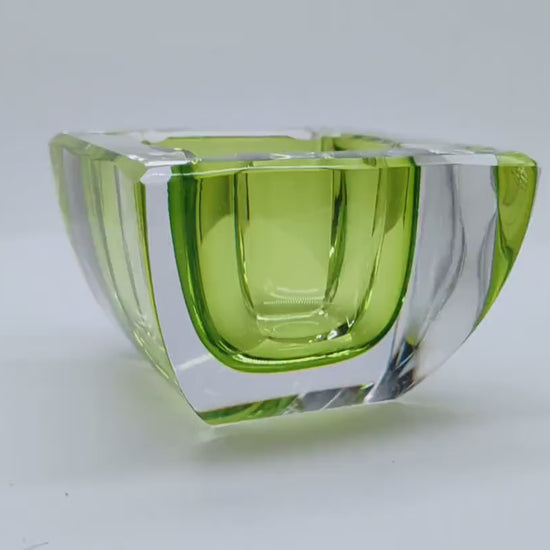 1960S Square Ashtray or Catch-all in Murano Glass. Made in Italy.
