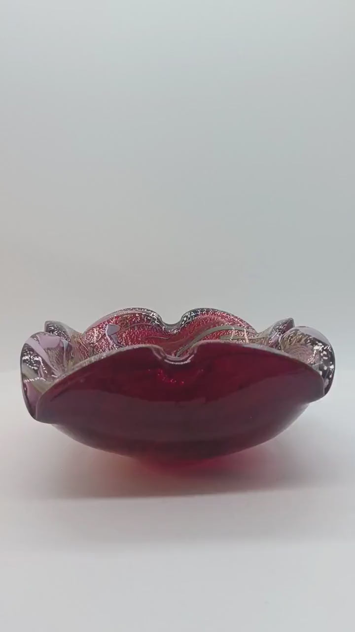 1950s Stunning Ashtray in Murano glass by Dino Martens - Tutti Frutti. Made in Italy. 13 Cm.  / 5.11 inches