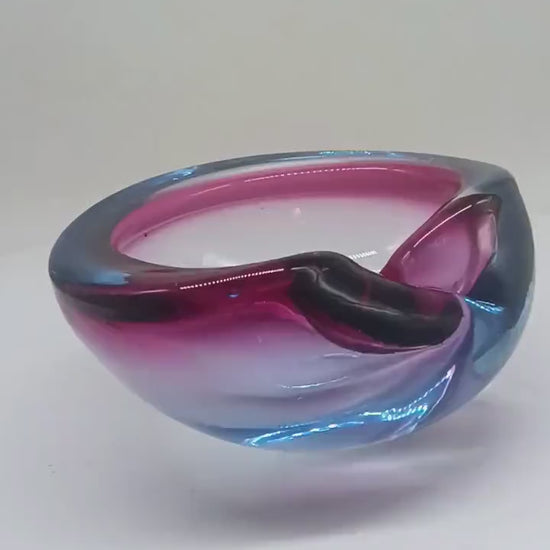 1960s Ashtray or Catch-all in Murano Glass by Flavio Poli for Seguso. 15,5 cm. Made in Italy.