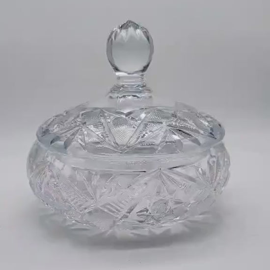 1960s  Jewelry Holder - Candy holder in Crystal. Made in Italy.