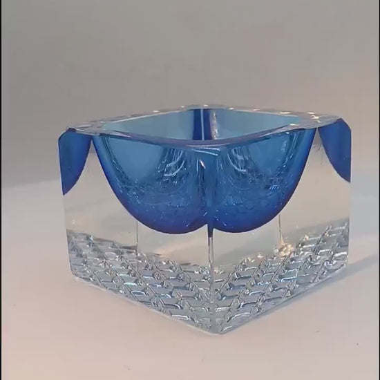 1960s Square Ashtray or Catch-all in Murano Glass by Mandruzzato. Made in Italy